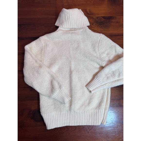 SKYR Women's Vintage Wool Cream Funnel Neck Pull Over Sweater Size M - Picture 11 of 11